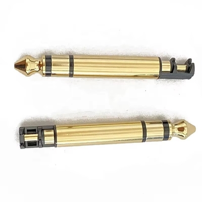 Złote 6,35mm Mono 50L Audio Male Earphone Plug Connector z nicią do słuchawek