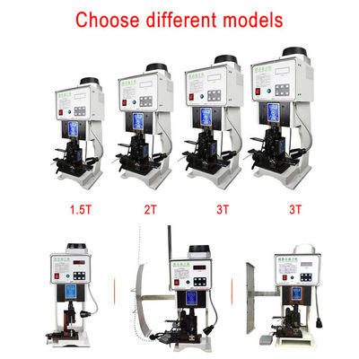 Półautomatyczna zaciskarka do końcówek kablowych z siłą zaciskania 15KN, zasilanie 220V 50Hz i pobór mocy 0,45kW