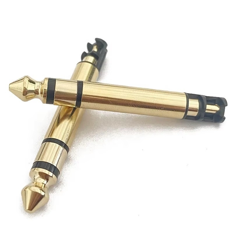 Złote 6,35mm Mono 50L Audio Male Earphone Plug Connector z nicią do słuchawek