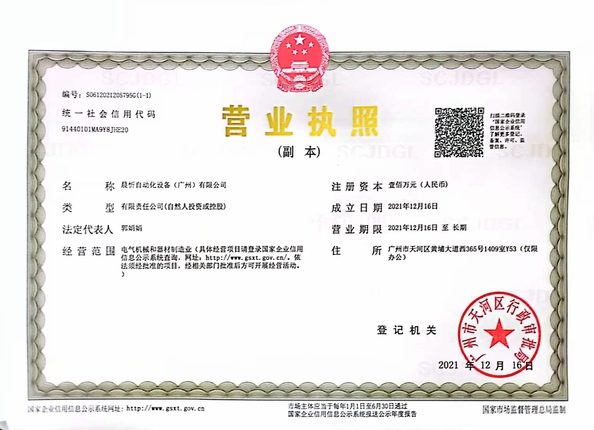 Chiny Chenxin Automation Equipment(Guangzhou) Co., Ltd. Certyfikaty